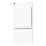 Forno Milano 2-Piece 62-Inch Freestanding Dual Bottom Freezer Refrigerator, White - 34.4 cu.ft, Touch Control, Ice Maker