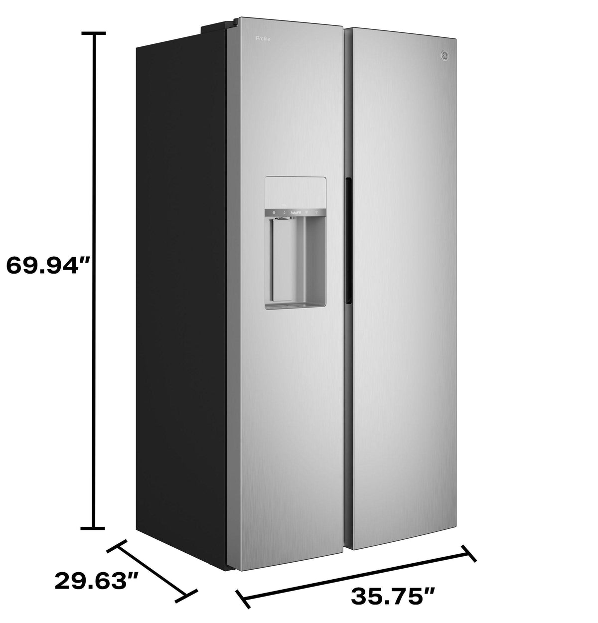 GE Profile™ ENERGY STAR® 23.5 Cu. Ft. Counter-Depth Side-By-Side Refrigerator with Hands-Free AutoFill and CustomSize™ Ice