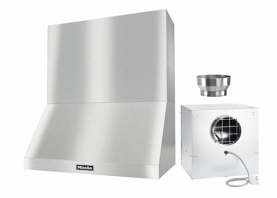 DAR 1230 Set 13 Wall-Mounted Range Hood with Extraction Mode with external XL motor including 24" chimney cover.