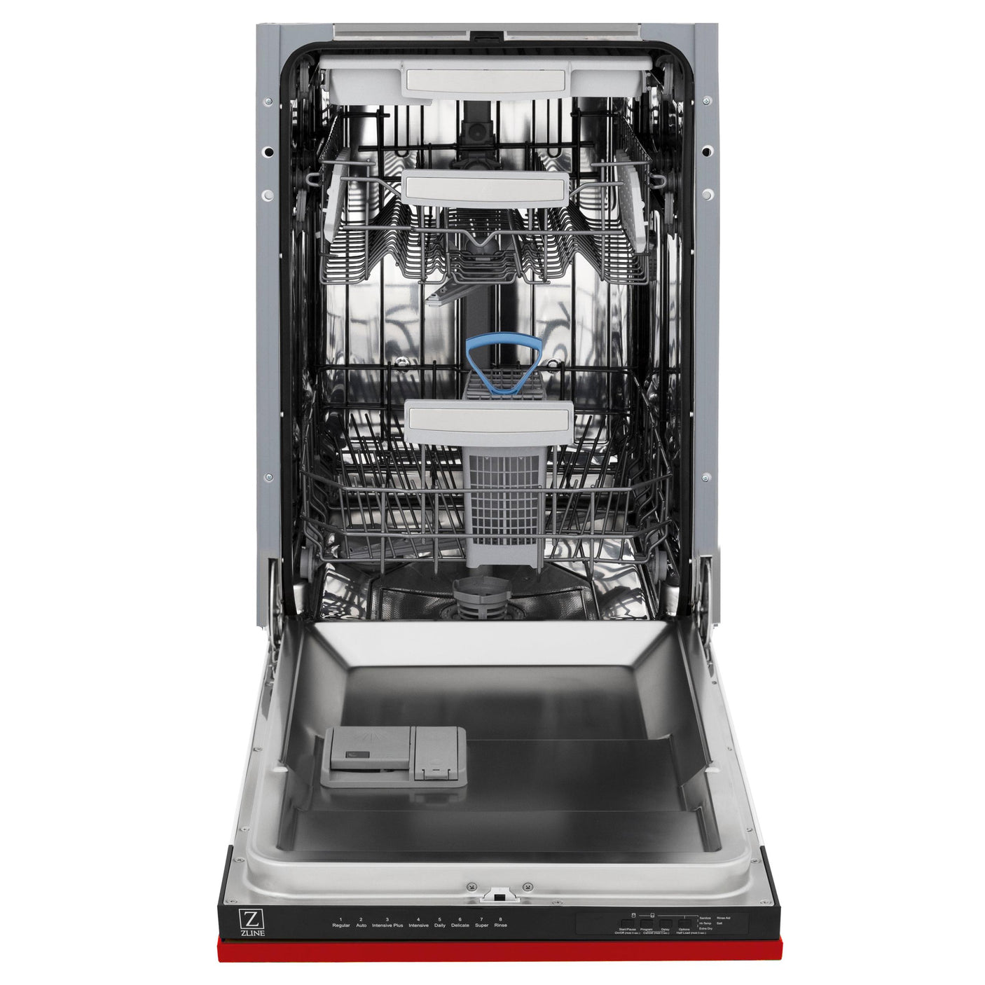 ZLINE 18" Tallac Series 3rd Rack Top Control Dishwasher with Traditional Handle, 51dBa [Color: Red Matte]