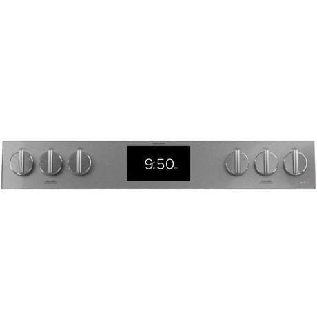 CAF(EBACK)™ 30" Smart Slide-In, Front-Control, Dual-Fuel, Double-Oven Range with Convection in Platinum Glass