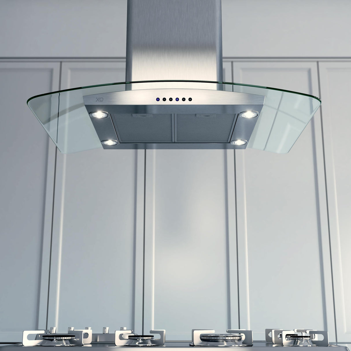 36" CCC 600/395 CFM Island Hood Stainless/Glass