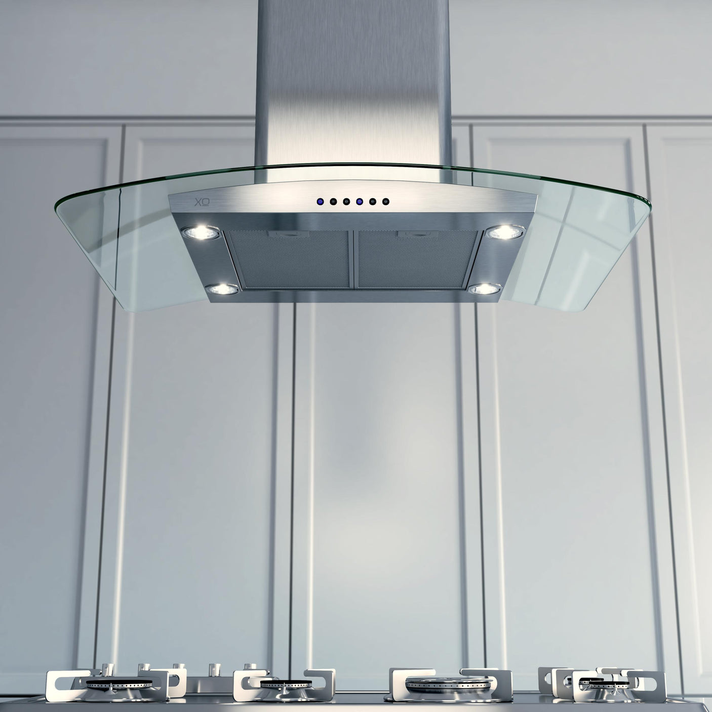 36" CCC 600/395 CFM Island Hood Stainless/Glass