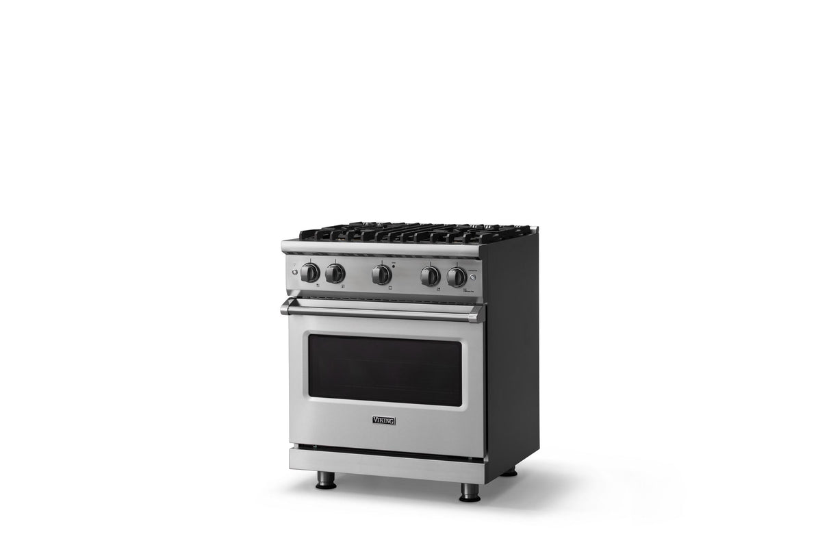 30"W. Sealed Burner Gas Range (Finish: Stainless Steel, Trim: Polished Chrome, Fuel: Natural Gas)