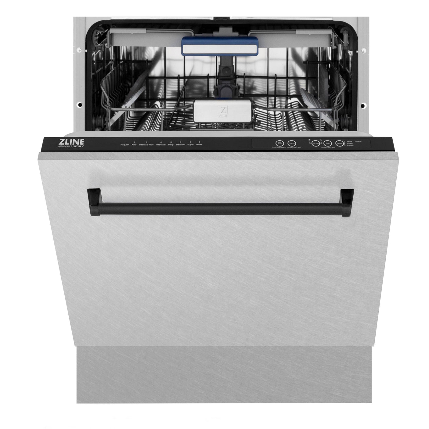 ZLINE Autograph Edition 24" 3rd Rack Top Control Tall Tub Dishwasher in DuraSnow Stainless Steel with Accent Handle, 51dBa (DWVZ-SN-24) [Color: Matte Black]