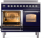 Nostalgie II 40 Inch Electric Freestanding Range in Blue with Chrome Trim