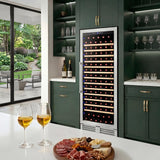 Avanti Refresh Wine Cooler, 149 Bottle Capacity, Stainless Steel Finish with Wood Shelves, Digital Touch Controls, Glass Door (WCF149SE3S)