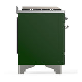 ILVE UMD40FQNR3EGCLP Majestic III 40 inch Dual Fuel Range with 6 Burners and Griddle, Dual Function Burner up to 25,000 BTU (Liquid Propane, Solid Door, Emerald Green, Chrome)