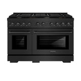 ZLINE 48 in. 6.7 cu. ft. Double Oven Gas Range in Black Stainless Steel with 8 Brass Burners (SGRB-BR-48)