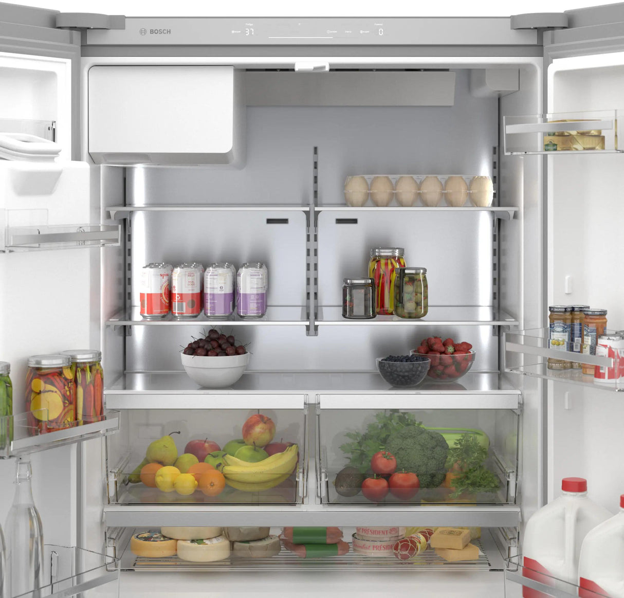 500 Series French Door Bottom Mount Refrigerator 36" Stainless steel (with anti-fingerprint), Total No Frost