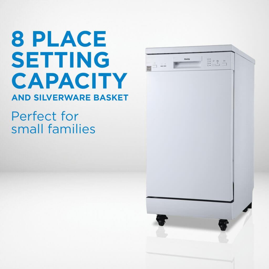 Danby 18" Wide Portable Dishwasher in White