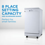 Danby 18" Wide Portable Dishwasher in White