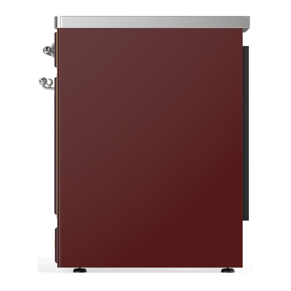 ILVE UMIB30NR3BUC Majestic III 30 inch Induction Range with 4 Elements, 4 cu. ft. Oven Capacity (Triple Glass Door, Burgundy, Chrome)