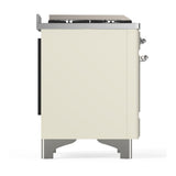 ILVE UMD40FNR3AWC Majestic III 40 inch Dual Fuel Range with 6 Burners and Griddle, Dual Function Burner up to 25,000 BTU (Natural Gas, Triple Glass Door, Antique White, Chrome)