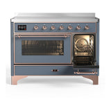 ILVE UMIB48NR3BGP Majestic III 48 inch Induction Range with 6 Elements, 5.02 cu. ft. Total Oven Capacity (Triple Glass Door, Blue Grey, Copper)