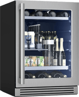 Presrv Pro Beverage Cooler, 24in Under Cabinet, SS+Glass, Reverse Door, 1 Zone