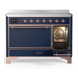 ILVE UMIB48QNR3MBP Majestic III 48 inch Induction Range with 6 Elements, 5.02 cu. ft. Total Oven Capacity (Solid Door, Midnight Blue, Copper)