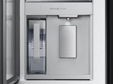 Bespoke 4-Door French Door Refrigerator (29 cu. ft.) - with Top Left and Family Hub™ Panel in Charcoal Glass - and Matte Black Steel Middle and Bottom Door Panels
