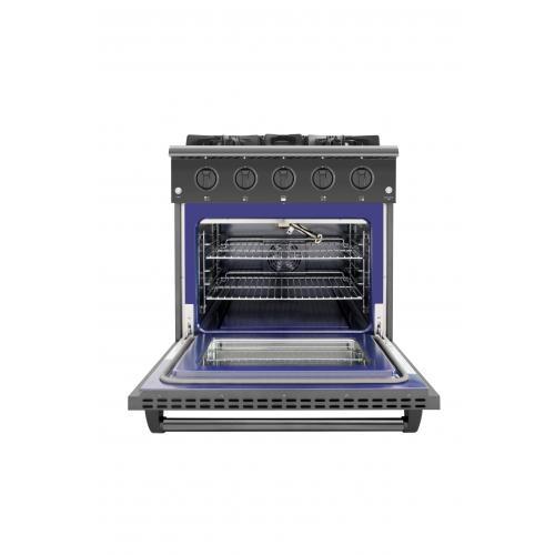 30 Inch Professional Gas Range In Black Stainless Steel