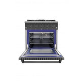 30 Inch Professional Gas Range In Black Stainless Steel