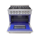 36 Inch Professional Gas Range In Stainless Steel