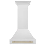 30 in. ZLINE Autograph Edition DuraSnow Stainless Steel Range Hood with DuraSnow Stainless Steel Shell and Handle (8654SNZ-30) [Color: Gold]
