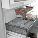 800 Series French Door Bottom Mount Refrigerator, Glass door 36" White, Total No Frost