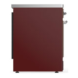 ILVE UMIB30QNR3BUC Majestic III 30 inch Induction Range with 4 Elements, 4 cu. ft. Oven Capacity (Solid Door, Burgundy, Chrome)