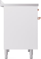 Nostalgie II 40 Inch Electric Freestanding Range in White with Copper Trim