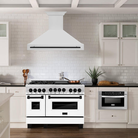 ZLINE 48 in. Autograph Edition Stainless Steel Range Hood with Stainless Steel Shell and Accented Handle (8654STZ-48) [Color: Matte Black]