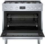 800 Series Dual Fuel Freestanding Range 36" Stainless Steel