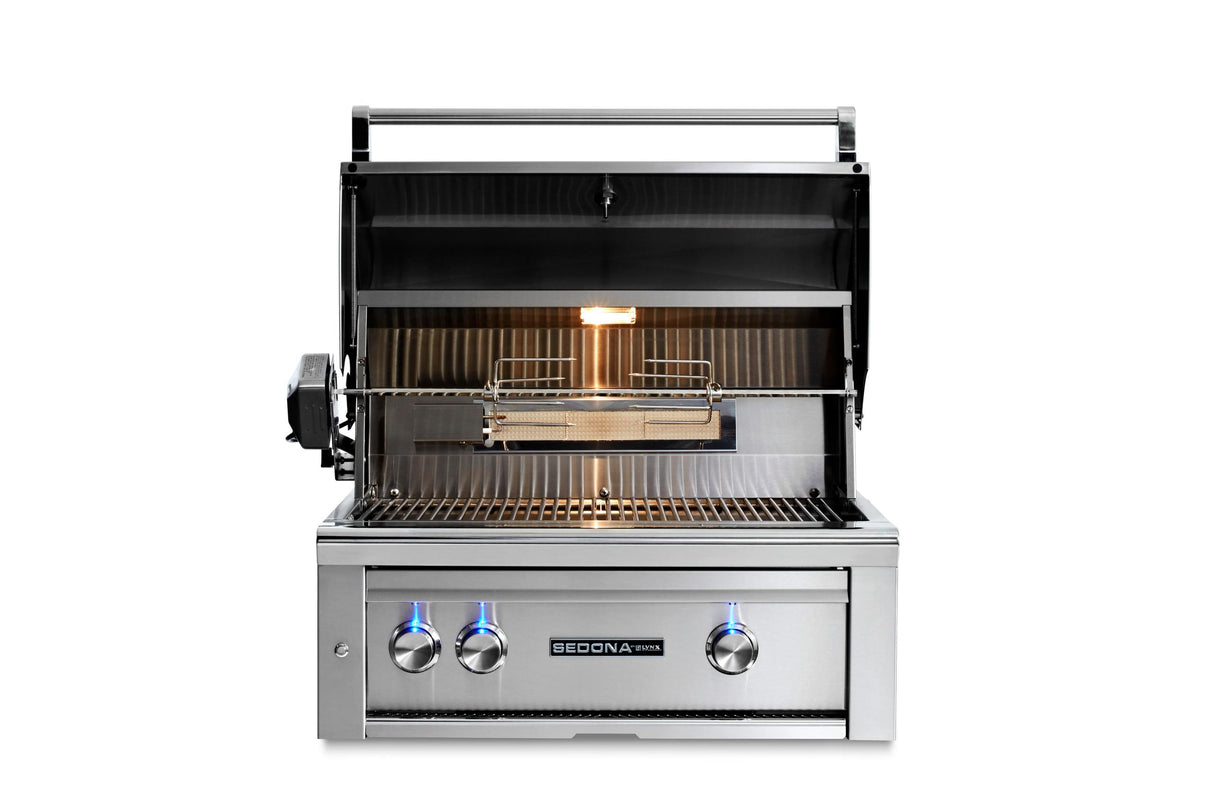 30" Sedona by Lynx Built In Grill with 2 Stainless Steel Burners and Rotisserie, LP
