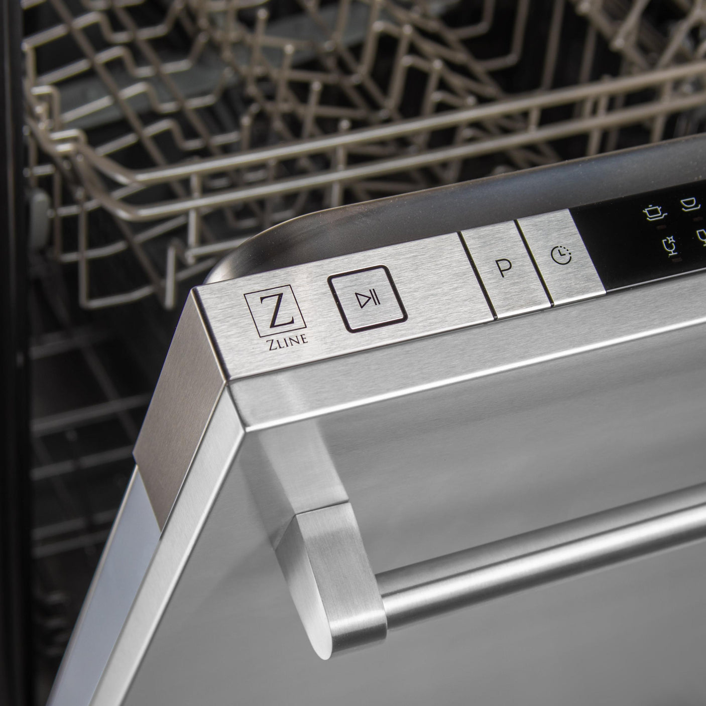 ZLINE 18 in. Compact Top Control Dishwasher with Stainless Steel Tub and Traditional Handle, 52dBa (DW-18) [Color: Stainless Steel]