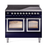 ILVE UNDI406NMPMBC Nostalgie II Noblesse 40 inch Induction Range (Triple Glass Door, Midnight Blue, Chrome)
