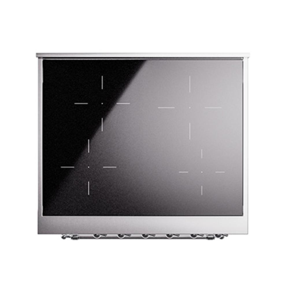 ILVE UNI304QNMPWHC Nostalgie II Noblesse 30 inch Induction Range (Solid Door, White, Chrome)