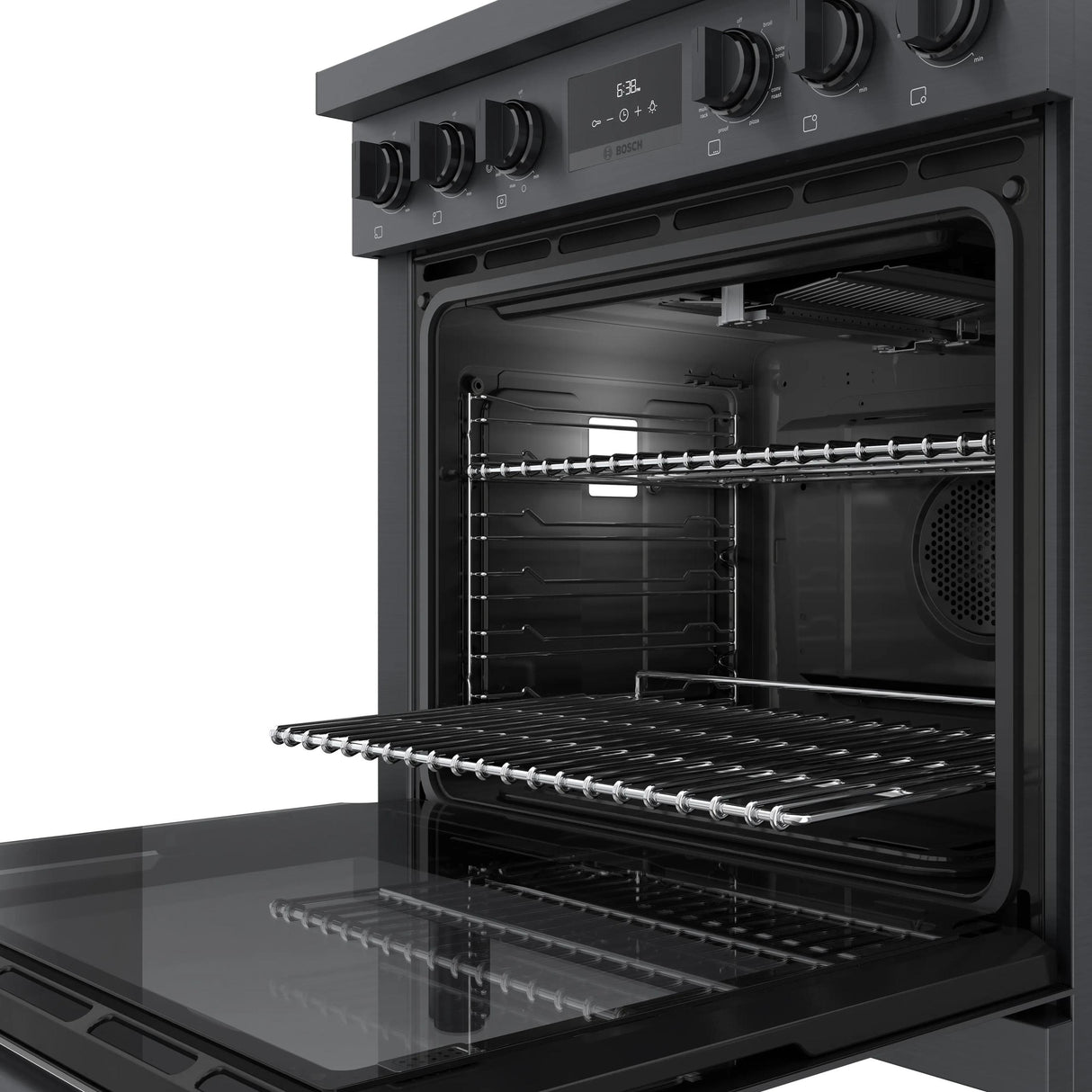 800 Series Dual Fuel Freestanding Range 30" Black Stainless Steel