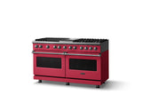 60"W.Dual Fuel Range (Finish: Valentine, Trim: Polished Chrome, Fuel: Natural Gas)