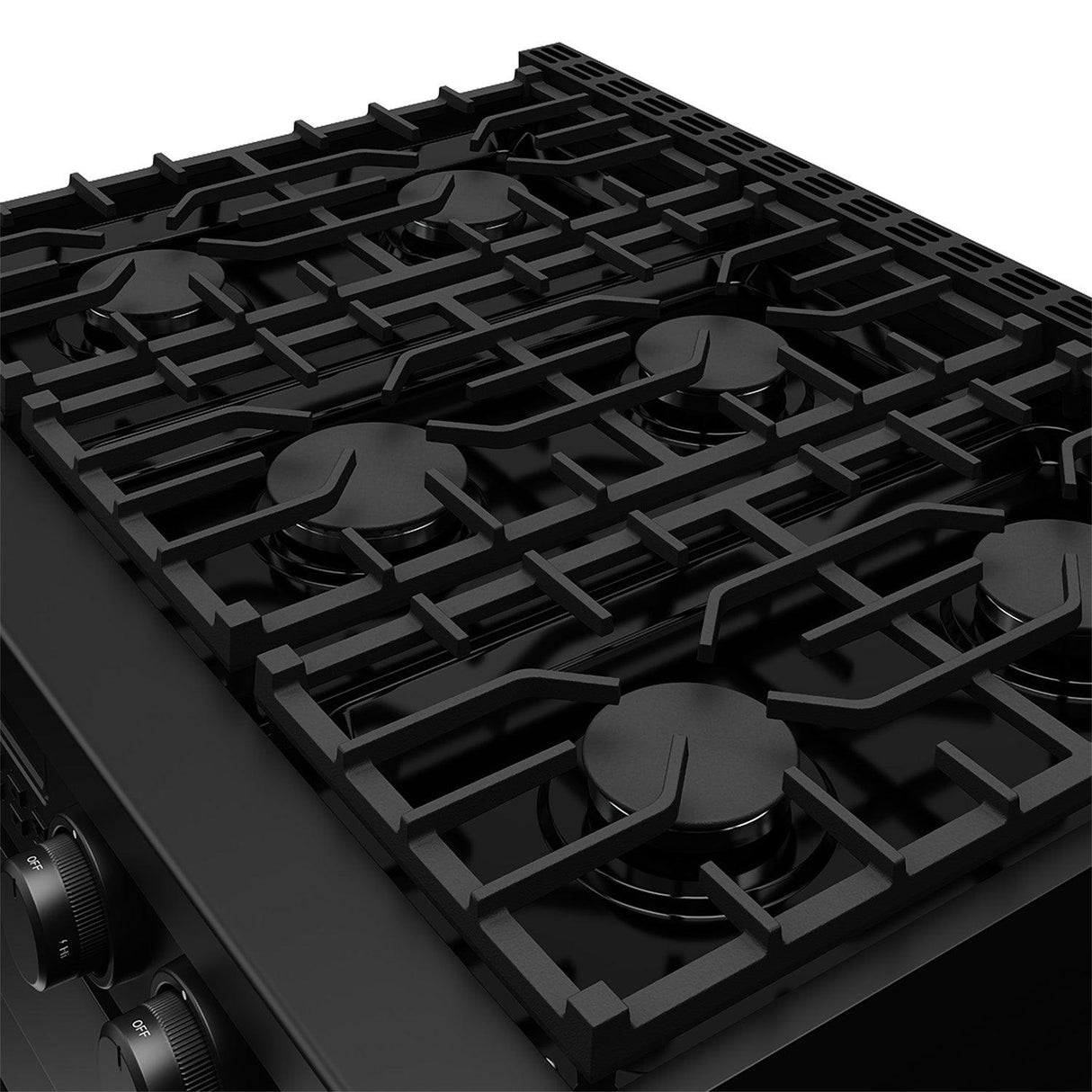 36 Inch Gas Range In Matte Black - Contemporary Professional