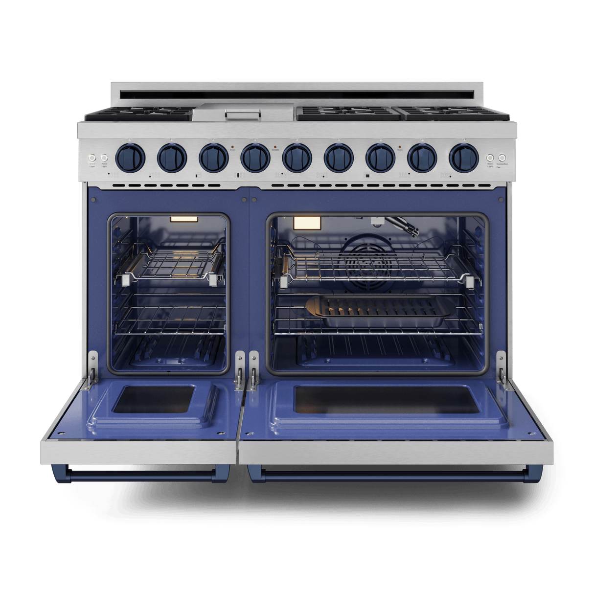 48 Inch Professional Lp Range With Pro-style Knobs In Stainless Steel/blue  Gordon Ramsay Series