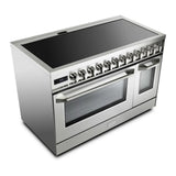 Verona Ultima 48" Induction Range with 7 Elements, Griddle and 6.5 cu. Ft. Oven Capacity in Stainless Steel