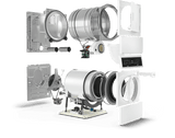 White Stacked Washer/Dryer: SF7 (Gas)