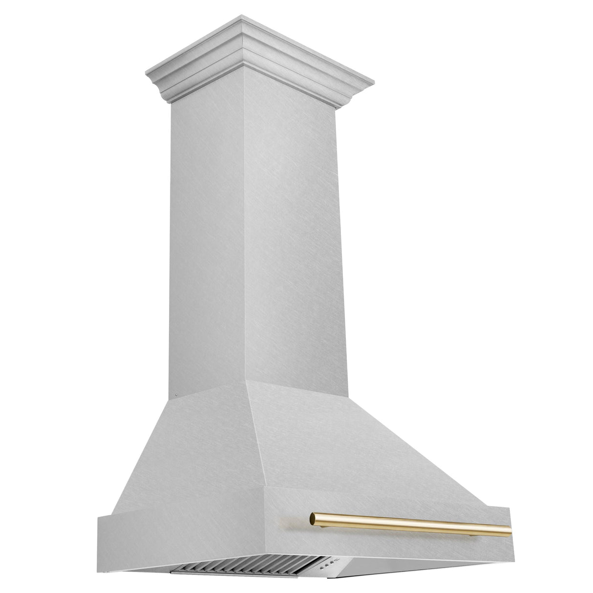 30 in. ZLINE Autograph Edition DuraSnow Stainless Steel Range Hood with DuraSnow Stainless Steel Shell and Handle (8654SNZ-30) [Color: Gold]