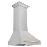 30 in. ZLINE Autograph Edition DuraSnow Stainless Steel Range Hood with DuraSnow Stainless Steel Shell and Handle (8654SNZ-30) [Color: Gold]