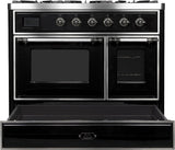 Majestic II 40 Inch Dual Fuel Liquid Propane Freestanding Range in Glossy Black with Chrome Trim