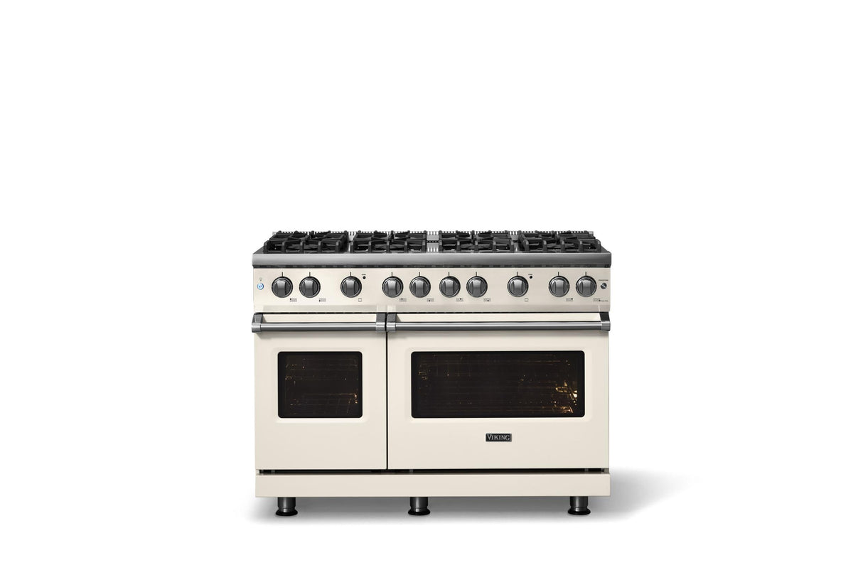 48"W. Sealed Burner Gas Range (Burner: 8b, Finish: Pure White, Trim: Polished Chrome, Fuel: Natural Gas)
