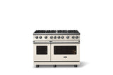 48"W. Sealed Burner Gas Range (Burner: 8b, Finish: Pure White, Trim: Polished Chrome, Fuel: Natural Gas)