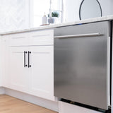 ZLINE 24 in. Top Control Dishwasher with Stainless Steel Tub and Modern Style Handle, 52dBa (DW-24) [Color: DuraSnow]
