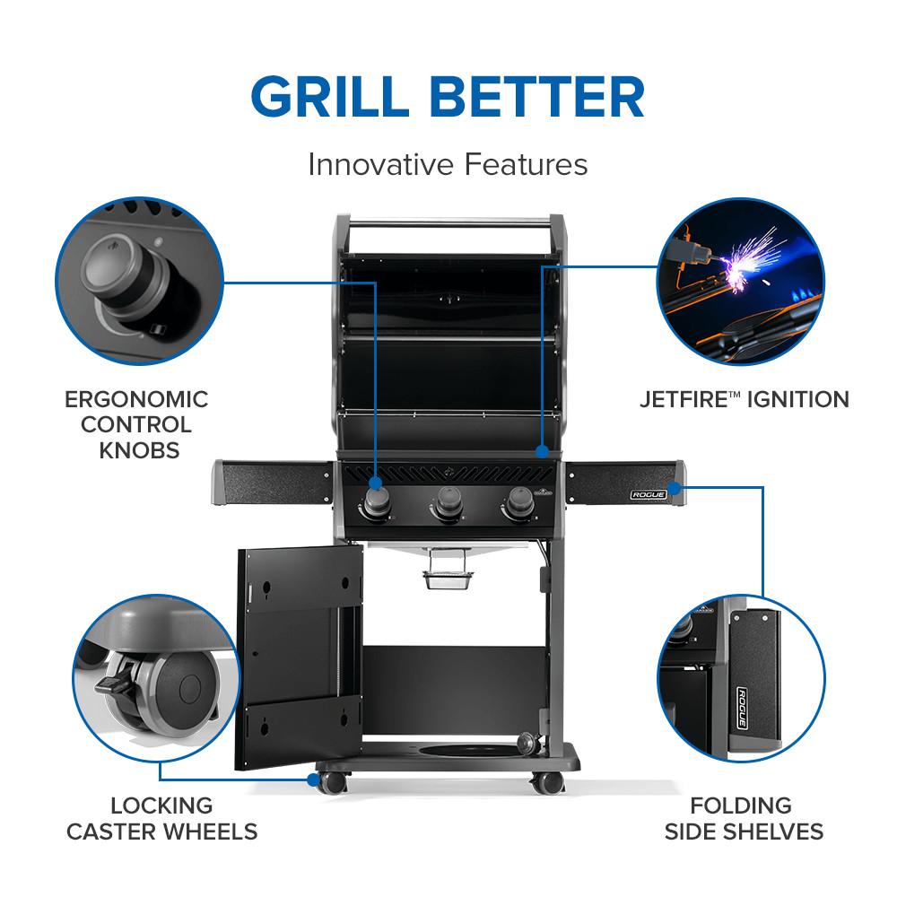 Rogue 425 Gas Grill , Propane, Black