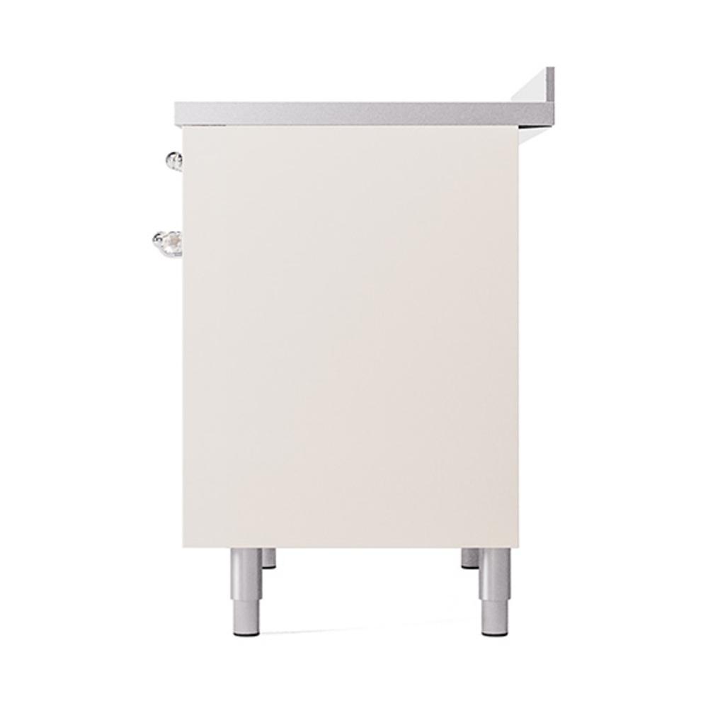 ILVE UNDI406QNMPAWC Nostalgie II Noblesse 40 inch Induction Range (Solid Door, Antique White, Chrome)