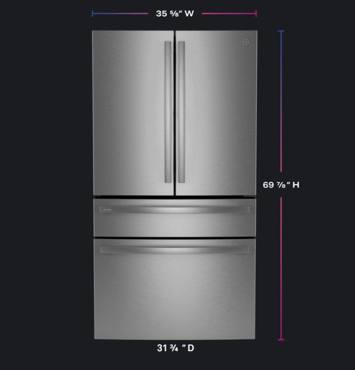 GE Profile™ ENERGY STAR® 23.2 Cu. Ft. Smart Counter-Depth Fingerprint Resistant 4-Door French-Door Refrigerator